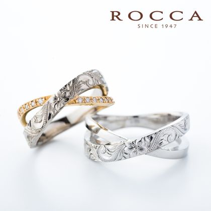 【ROCCA(ロッカ)】ROCCA】好きな彫り模様に変更可能！ハワイアンマリッジリング HW-2/HW-1