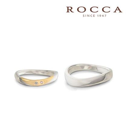 【ROCCA(ロッカ)】【ROCCA】コンビなので肌なじみ◎！柔らかなS字のマリッジリング KO-5S/5L