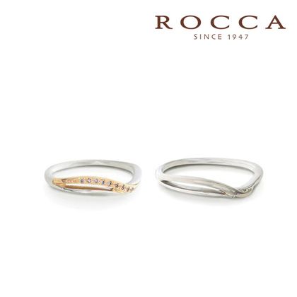 【ROCCA(ロッカ)】【ROCCA】コンビで可愛らしい雰囲気の繊細なV字のマリッジリング！ RM-8D/8L