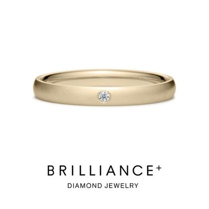 【BRILLIANCE+(ブリリアンスプラス)】K18CG オーバル リング サティーン