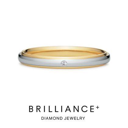 【BRILLIANCE+(ブリリアンスプラス)】PT950/K18YG ダイヤモンド 1pc コンビネーション リング 