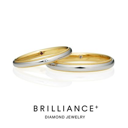 【BRILLIANCE+(ブリリアンスプラス)】コンビネーションリング  ミルグレイン