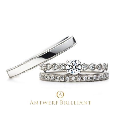 【BROOCH(ブローチ)】“D-Line Star Classic” Millgrain Diamond Line Ring Set ”ディー ライン クラシック” ミルグレイン ダイヤモンド ライン リング 