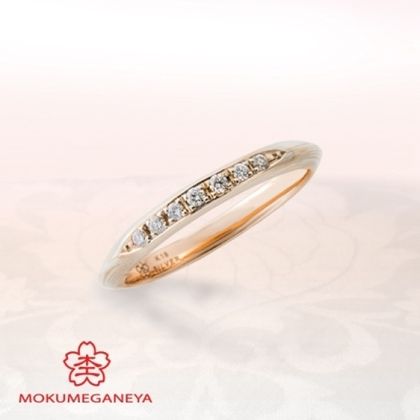 【BROOCH(ブローチ)】【杢目金屋】華やかなピンクゴールドとメレダイヤが可愛らしいリング