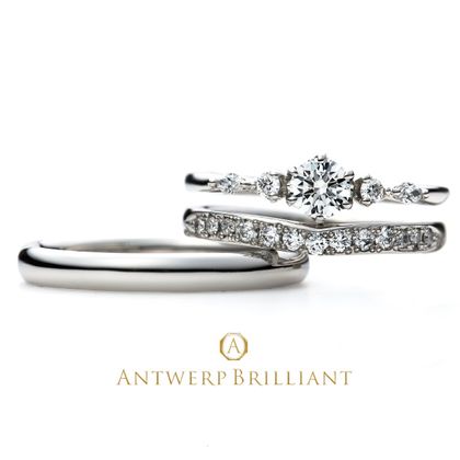 【BROOCH(ブローチ)】Five Star Rround&Marquise cut Diamond Line Ring Set ”ファイヴ スター” ラウンド&マーキースカット ダイヤモンド ライン リング 