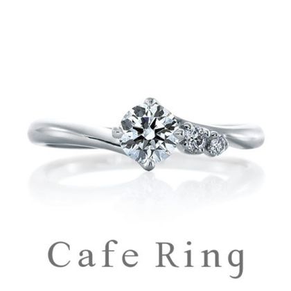 【BROOCH(ブローチ)】【トロワノワ デュー】シンプルモダンな婚約指輪
