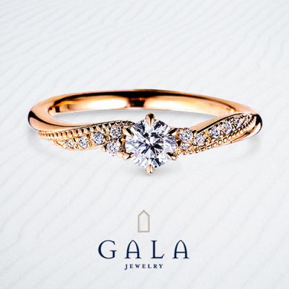 【GALA JEWELRY(ガラジュエリー)】GALA_【0.2カラット】「品質」と「価格」へのこだわり_ピンクゴールドの婚約指輪（キュート）