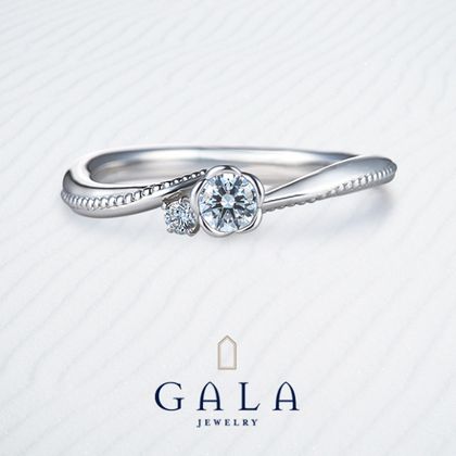 【GALA JEWELRY(ガラジュエリー)】【GALA】オレンジの花がモチーフ＊ダイヤを花びらで取り巻いたキュートデザイン！