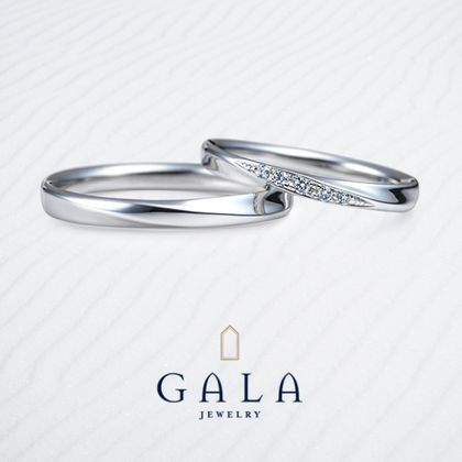 【GALA JEWELRY(ガラジュエリー)】【GALA】当店人気No.1！メレダイヤとクロスラインが調和するマリッジリング☆