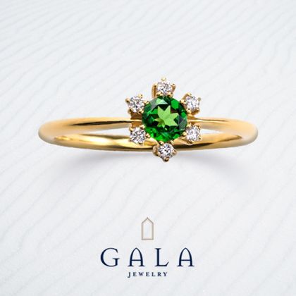 【GALA JEWELRY(ガラジュエリー)】【GALA】カジュアルスタイルにぴったり！グリーンガーネットリング