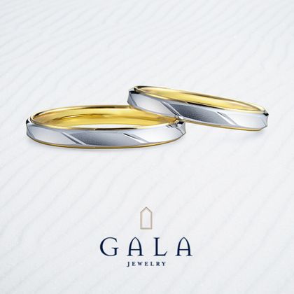 【GALA JEWELRY(ガラジュエリー)】【GALA】カットラインに内側のゴールドが目を引く鍛造リング☆