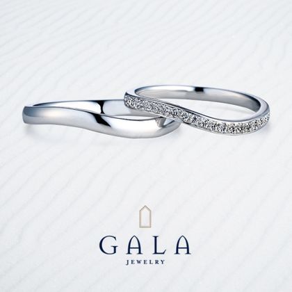【GALA JEWELRY(ガラジュエリー)】【GALA】ウェーブラインのハーフエタ二ティリング。シンプルで華奢なフォルム