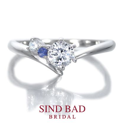 【SIND BAD(シンドバット)】【夏銀河（なつぎんが）】寄り添う織姫と彦星　【二人の誕生石をセット】【4月誕生石ダイヤモンド・9月誕生石サファイア】 