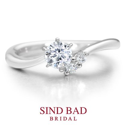 【SIND BAD(シンドバット)】婚約指輪【綾（あや）】支えあう二人