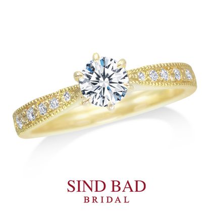 【SIND BAD(シンドバット)】【歩輝（あき）】ミルをあしらった少し大人テイストなリング