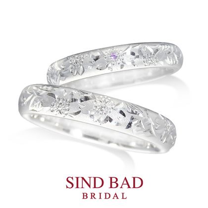 【SIND BAD(シンドバット)】和彫シリーズ -TAKUMI- 桜 和テイスト プラチナ ピンクサファイア ・ダイヤ オーダーメイド