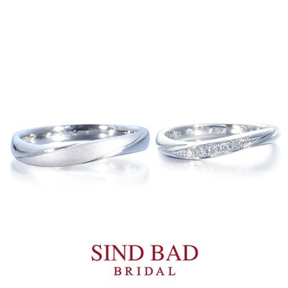 【SIND BAD(シンドバット)】【琉川　るかわ】女性用ダイヤモンド5石・男性用ボリュームタイプの結婚指輪