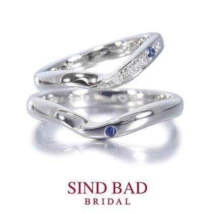 【SIND BAD(シンドバット)】【凛星（りんぜ）】指元を流れる白金の流線 サファイアをアレンジ