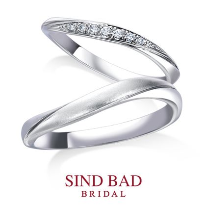 【SIND BAD(シンドバット)】【琉川　るかわ】７石のダイヤとマット加工の対照的なハーモニー 幅2mm&幅2.8mm