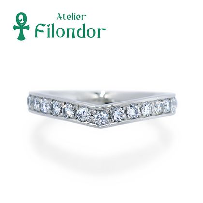 【アトリエフィロンドール】【アトリエ・フィロンドール】大粒ダイヤのVラインエタニティタイプ婚約指輪