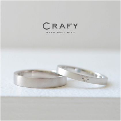 【CRAFY(クラフィ)】【ふたりで手作り】シンプルだけど愛着湧く手作り結婚指輪 K18ホワイト/プラチナ