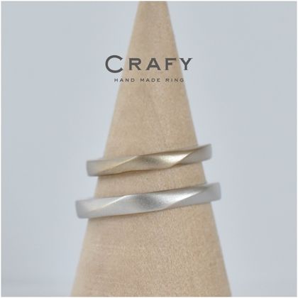 【CRAFY(クラフィ)】【ふたりで手作り】ホワイト×プラチナ ナチュラルラインの手作り結婚指輪