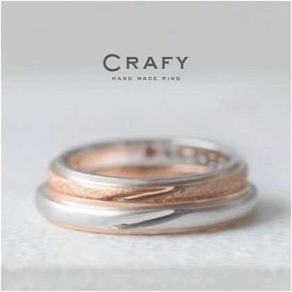 【CRAFY(クラフィ)】【ふたりで手作り】オーダーも手作りも！ピンクとプラチナのコンビリング