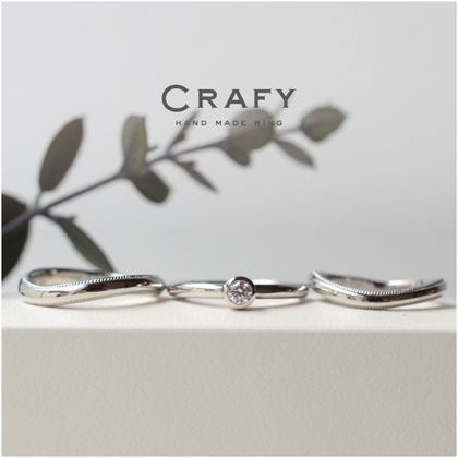 【CRAFY(クラフィ)】【手作りで想いを込める】Pt900・950から選べるプラチナの手作り婚約指輪
