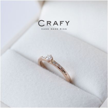 【CRAFY(クラフィ)】【ふたりで作る】ピンクゴールドのキュートなダイヤモンドリング