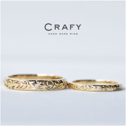 【CRAFY(クラフィ)】【ふたりで手作り】ハワイアンも手作りで！ふたりで1つのダイヤモンド入り！