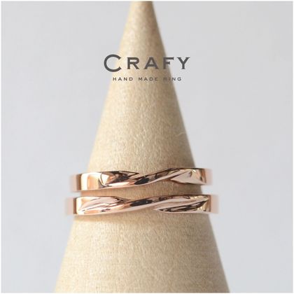 【CRAFY(クラフィ)】【ふたりで手作り】1本4万円台〜 K18ピンクの手作り結婚指輪