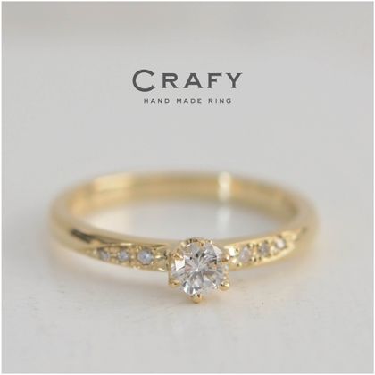 【CRAFY(クラフィ)】【サプライズで作る】選べる誕生石付き！K18イエローゴールド 手作り婚約指輪