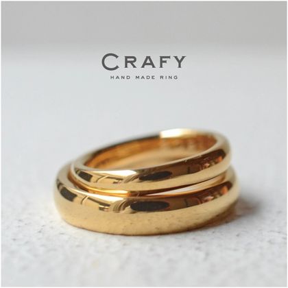 【CRAFY(クラフィ)】【ふたりで手作り】K22イエローのぽってり幅広リング