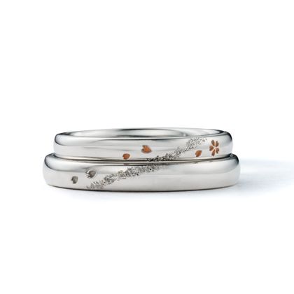 【efu(エフ) ※旧「一新堂(ISSHINDO) 」】【新作】紡ぎ輪/さくら咲く 絢爛(けんらん) /結婚指輪