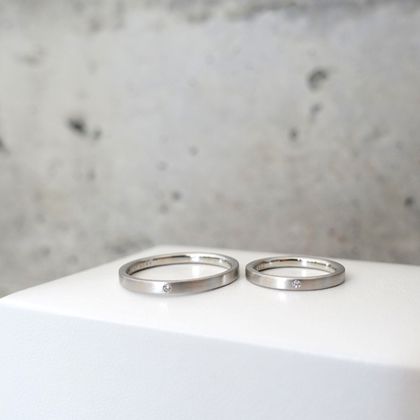 【Smith(工房スミス)】【隠れ家工房でつくる】平打ちリング＆マット加工でシャープながらも優しい印象の結婚指輪