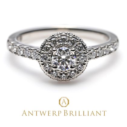【BRIDGE ANTWERP BRILLIANT GALLERY(ブリッジ・アントワープ・ブリリアント・ギャラリー)】華やかで人気のオシャレでかわいい婚約指輪　&rdquo;Star Ray&rdquo;Diamond Halo Ring スターレイ