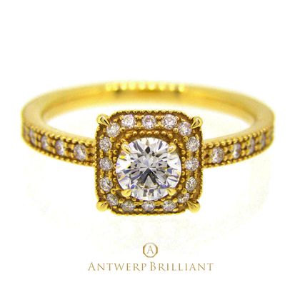 【BRIDGE ANTWERP BRILLIANT GALLERY(ブリッジ・アントワープ・ブリリアント・ギャラリー)】&rdquo;Bruges&rdquo; millgrain diamond surround ring ブルージュ　ミルグレイン　ダイヤモンド　サラウンド　リング