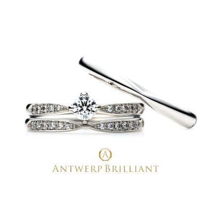 【BRIDGE ANTWERP BRILLIANT GALLERY(ブリッジ・アントワープ・ブリリアント・ギャラリー)】”Sirius” 4 claws collet Diamond side line Ring Set ”シリウス” 4クローズ コレット ダイヤモンド サイドライン リング セット