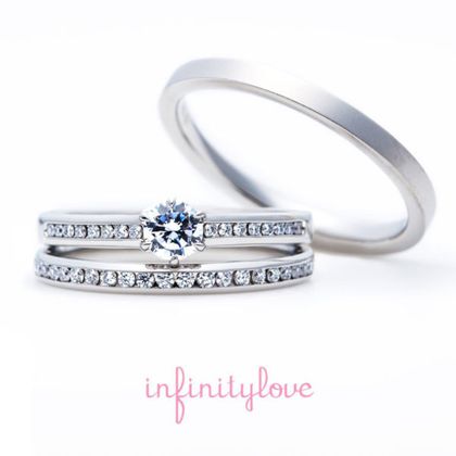 【BRIDGE ANTWERP BRILLIANT GALLERY(ブリッジ・アントワープ・ブリリアント・ギャラリー)】シンプルなチャンネルセッティングのストレートプラチナハーフエタニティ結婚指輪Join