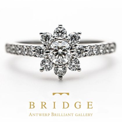【BRIDGE ANTWERP BRILLIANT GALLERY(ブリッジ・アントワープ・ブリリアント・ギャラリー)】&rdquo;Star Shine&rdquo; Diamond Halo Half Eternity Ring &rdquo;スターシャイン&rdquo; ダイヤモンド ヘイロー ハーフエタニティリング