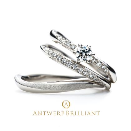 【BRIDGE ANTWERP BRILLIANT GALLERY(ブリッジ・アントワープ・ブリリアント・ギャラリー)】&rdquo;galaxy&rdquo; ６ claws collet Diamond side line Ring Set &rdquo;ギャラクシー&rdquo; ６クローズ コレット ダイヤモンド サイドライン リング セット
