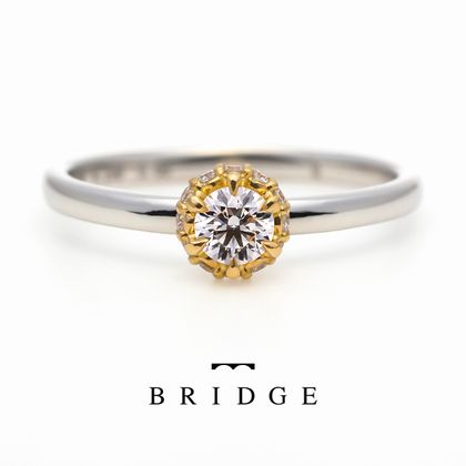 【BRIDGE ANTWERP BRILLIANT GALLERY(ブリッジ・アントワープ・ブリリアント・ギャラリー)】ゴールドとプラチナのコンビネーションがオシャレでカワイイ婚約指輪　Made in Paradise