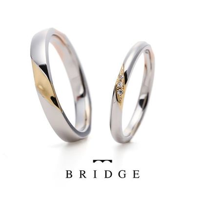 【BRIDGE ANTWERP BRILLIANT GALLERY(ブリッジ・アントワープ・ブリリアント・ギャラリー)】プラチナとゴールドのコンビネーションがオシャレでかわいい結婚指輪　Made in Paradise