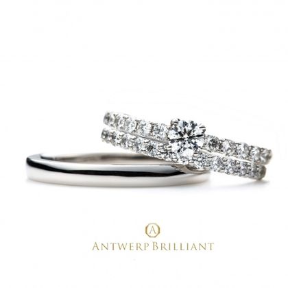 【BRIDGE ANTWERP BRILLIANT GALLERY(ブリッジ・アントワープ・ブリリアント・ギャラリー)】“D Line Star” Diamond Harf Eternity Ring Set ”ディーライン スター” ダイヤモンド ハーフエタニティ リング　セット