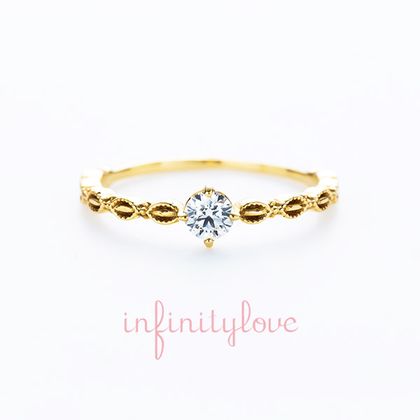 【BRIDGE ANTWERP BRILLIANT GALLERY(ブリッジ・アントワープ・ブリリアント・ギャラリー)】メレダイヤモンドとミルグレインデザイン、華奢で可愛い婚約指輪　verdure　