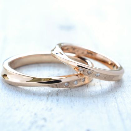 【湘南彫金工房 andfuse】手作り結婚指輪デザインワックスコース】エタニティリングはシンプルに、さり気ないダイアモンドが優しい♬手作り結婚指輪 ｜湘南彫金工房 andfuseの結婚指輪 ｜湘南彫金工房 andfuseの結婚指輪