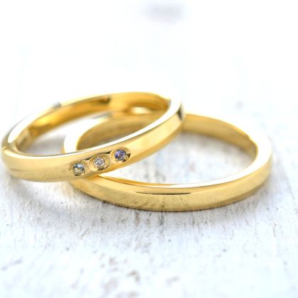 【湘南彫金工房 andfuse】【手作り結婚指輪デザインワックスコース】K18YGシンプルな手作り結婚指輪 ｜湘南彫金工房 andfuseの結婚指輪