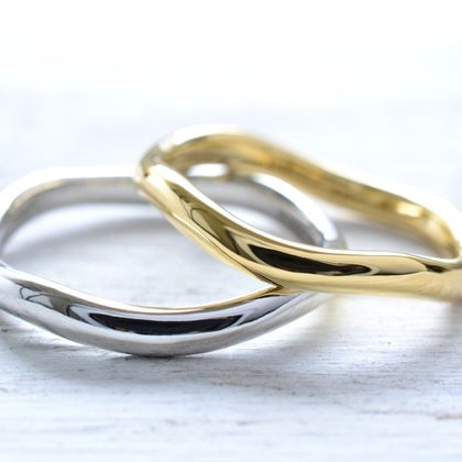 【湘南彫金工房 andfuse】【手作り結婚指輪デザインワックスコース】なみなみデザインの手作り結婚指輪