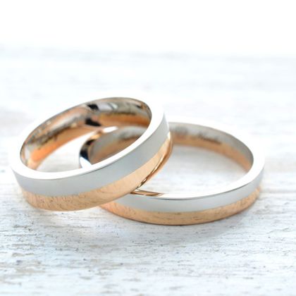 【湘南彫金工房 andfuse】【手作り結婚指輪デザインワックスコース】プラチナ900と18金ピンクゴールドのコンビネーションの手作り結婚指輪
