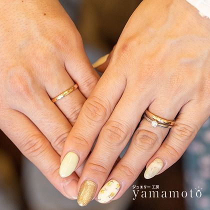 【ジュエリー工房 YAMAMOTO】【ゴールド プラチナ シンプルブライダルリング】